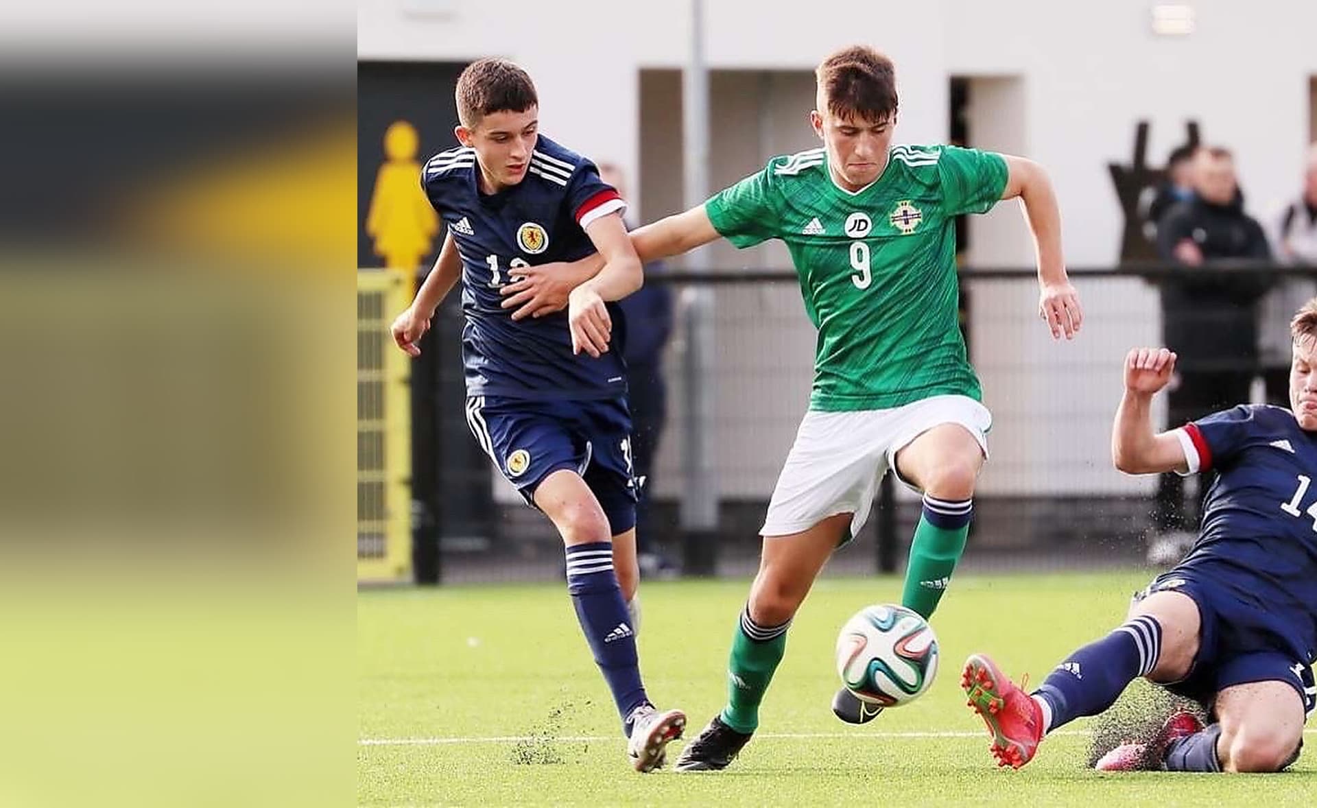 Jay Dalzell playing for Northern Ireland